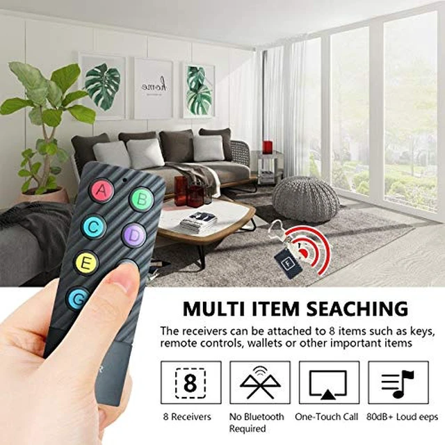 Alt view image 6 of 7 - Key Finder with Lanyard for Remote & Up to 100ft Working Range, Wireless RF 90dB Item Locator Tracker Support Remote Control, 8 Receivers - Pet/Wallet/Phone/Glasses Box Tracker