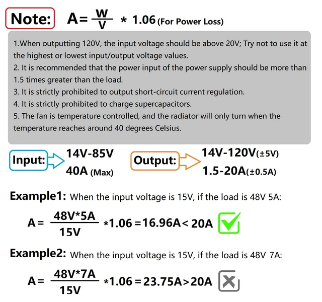 Alt view image 4 of 7 - 1800W DC Boost Converter, 40A 14V-85V to 14-120V Boost Converter Voltage Regulator Car Step-up Power Supply Module DC Adjustable Voltage Converter