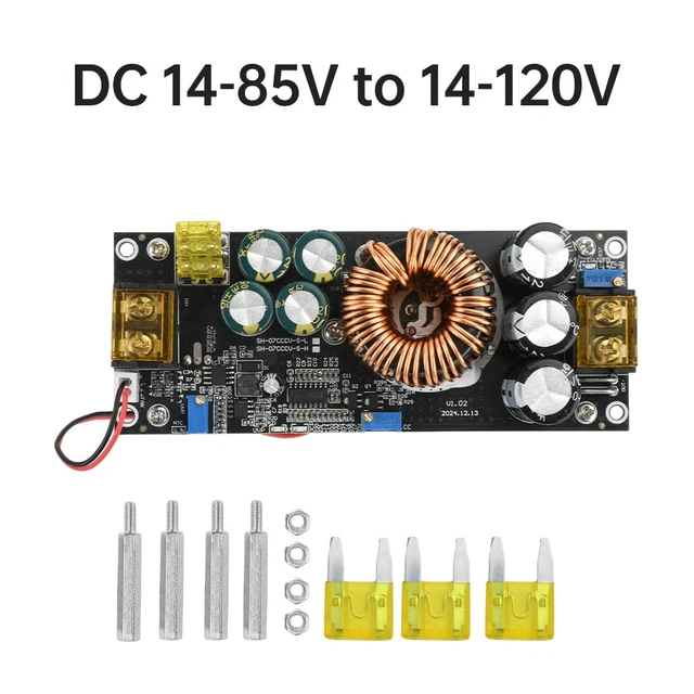 Alt view image 6 of 7 - 1800W DC Boost Converter, 40A 14V-85V to 14-120V Boost Converter Voltage Regulator Car Step-up Power Supply Module DC Adjustable Voltage Converter