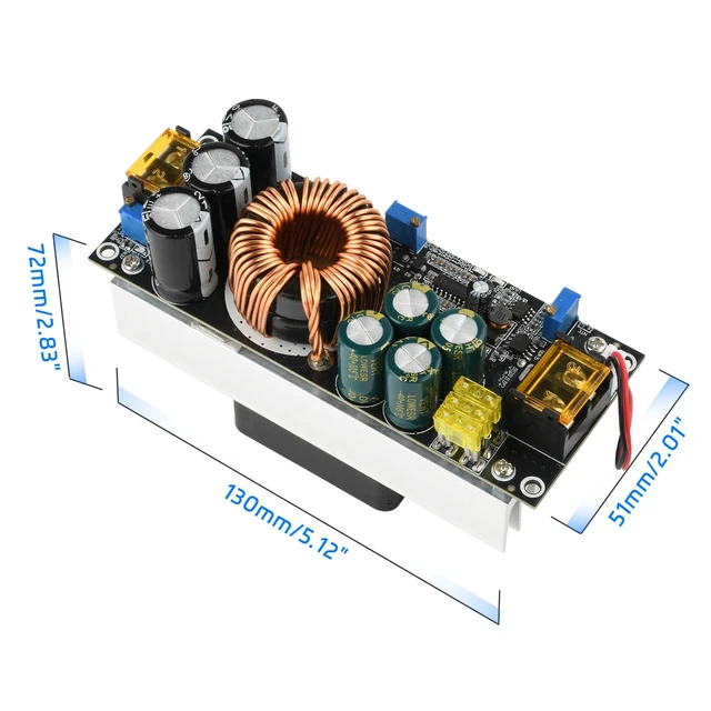 Alt view image 5 of 7 - 1800W DC Boost Converter, 40A 14V-85V to 14-120V Boost Converter Voltage Regulator Car Step-up Power Supply Module DC Adjustable Voltage Converter