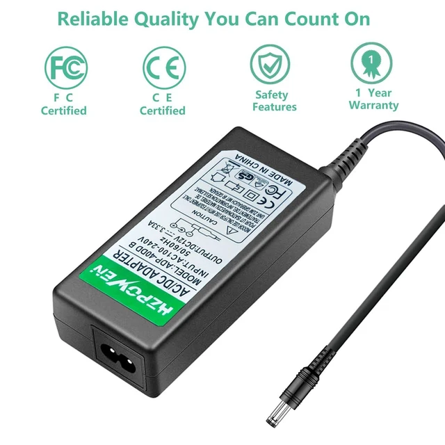 Alt view image 4 of 6 - 12V AC Adapter Charger for Dell 22'' 23'' 24'' Screen LED LCD Monitor S2340Mc S2340M S2440L S2440Lb S2740L S2340L S2240T S2340T ADP-40DD B PA-1041-71 Power Supply Cord