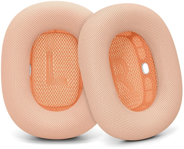 Main image of Ear Cushions Replacement for AirPods Max 1 & 2 Headphones Air Pod Max Pads Protein Leather Ear Cups for Apple Over-Ear Headphones Sweatproof (Orange)