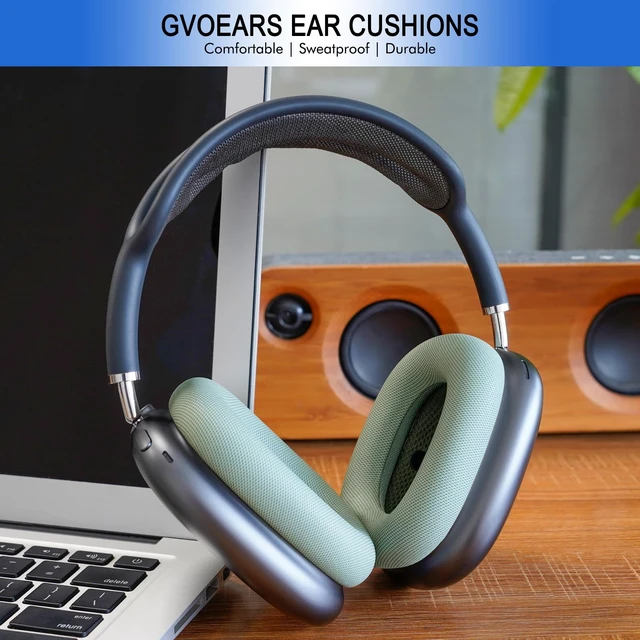 Alt view image 7 of 7 - Ear Cushions Replacement for Apple AirPods Max, Air Pod Max Ear Cup (Green) Upgraded Protein Leather Earpads Covers Sweatproof for Apple 1 & 2 Headphones