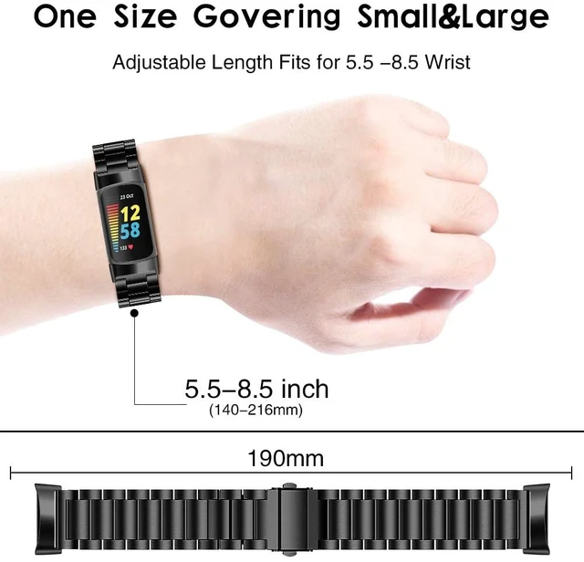 Alt view image 4 of 5 - Stainless Steel Bands Compatible with Fitbit Charge 5 Not Compatible with Fitbit Charge 6