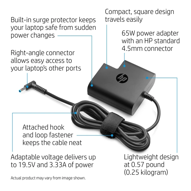 Alt view image 4 of 5 - 65W Laptop Travel Power Adapter (4.5 Millimeter Connector)
