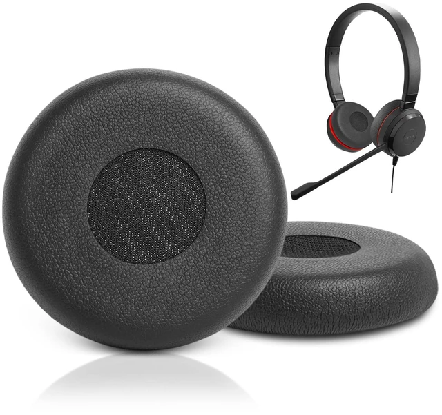 Main image of Ear Pads Replacement for Jabra Evolve 65 40 30 20 UC MS Headphones Cushions Ear Covers for Evolve 65UC/MS 40UC/40MS 30US/30II 20SE/UC/MS Perfect Fit -Black