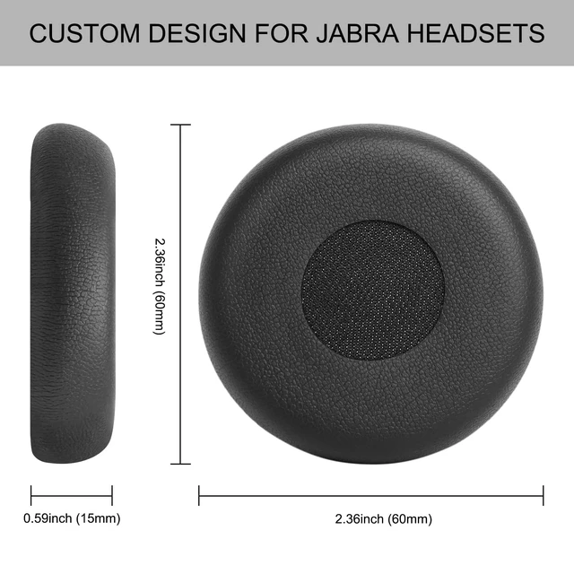 Alt view image 6 of 7 - Ear Pads Replacement for Jabra Evolve 65 40 30 20 UC MS Headphones Cushions Ear Covers for Evolve 65UC/MS 40UC/40MS 30US/30II 20SE/UC/MS Perfect Fit -Black