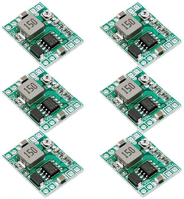 Main image of Ultra-Small MP1584EN DC-DC Buck Converter 6 Pack, 3A 96% High Efficiency Step Down Power Module 4.5V-28V Input Adjustable Output 0.8V-20V for DIY Electronics Prototype Board