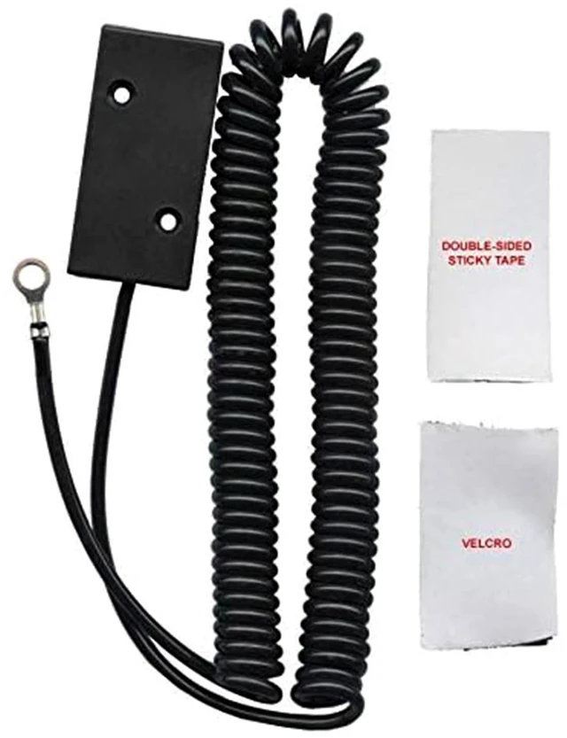 Main image of Universal Coiled Security Cable Box Cutter or Remote Control Tether Security Cable Leash with Hook and Loop Fastener Tape and Double-Sided Tape