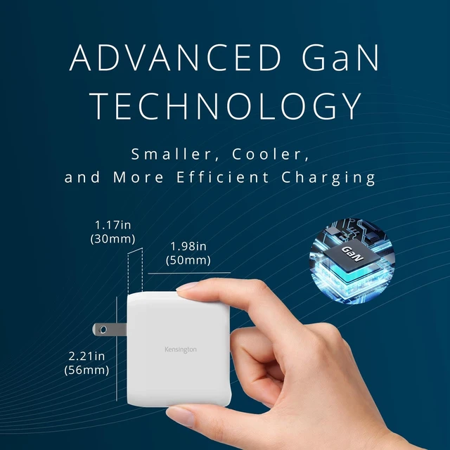 Alt view image 6 of 7 - 70W USBC GaN Power Adapter, 3Port Fast Charger with Power Delivery for Laptops, Tablets & Smartphones (K38101NA)