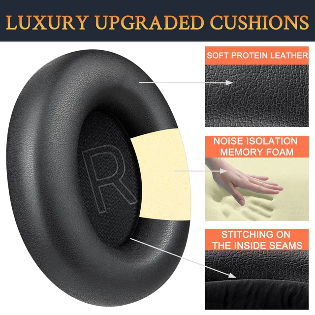 Alt view image 4 of 7 - Earpads for Razer Kraken V3(Pro/X),V4(Pro/X) - Black for Kraken(V3/V3 Pro/V3 X, V4/V4 Pro/V4 X, Kitty V3 Pro/Kitty V3 X) Headphones