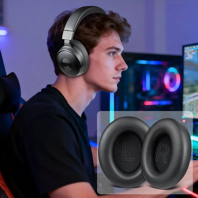 Alt view image 5 of 7 - Earpads for Razer Kraken V3(Pro/X),V4(Pro/X) - Black for Kraken(V3/V3 Pro/V3 X, V4/V4 Pro/V4 X, Kitty V3 Pro/Kitty V3 X) Headphones