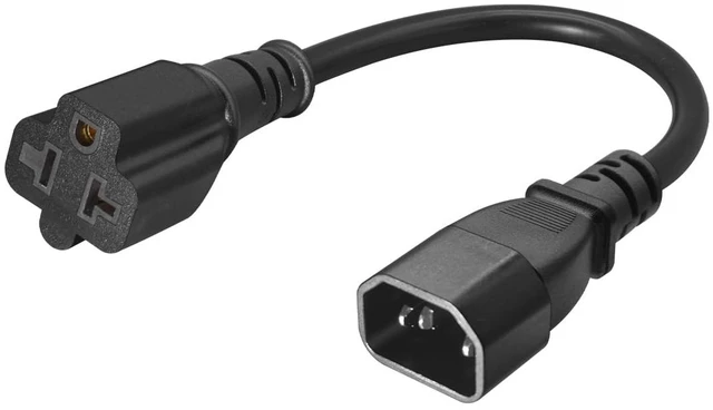 Main image of IEC C14 to 5-15R & 5-20R Power Cord, 1FT/0.32M C14 Male to NEMA5-15R & 5-20R Female, Comb Power Converter Adapter,IEC 3Pole Plug to USA Female Nema 5-15/20R,10-15A 125-250V