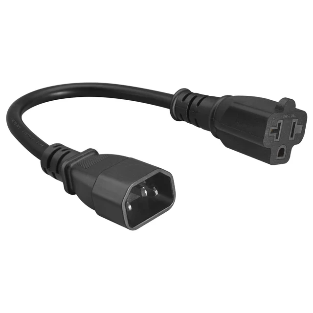 Alt view image 2 of 7 - IEC C14 to 5-15R & 5-20R Power Cord, 1FT/0.32M C14 Male to NEMA5-15R & 5-20R Female, Comb Power Converter Adapter,IEC 3Pole Plug to USA Female Nema 5-15/20R,10-15A 125-250V