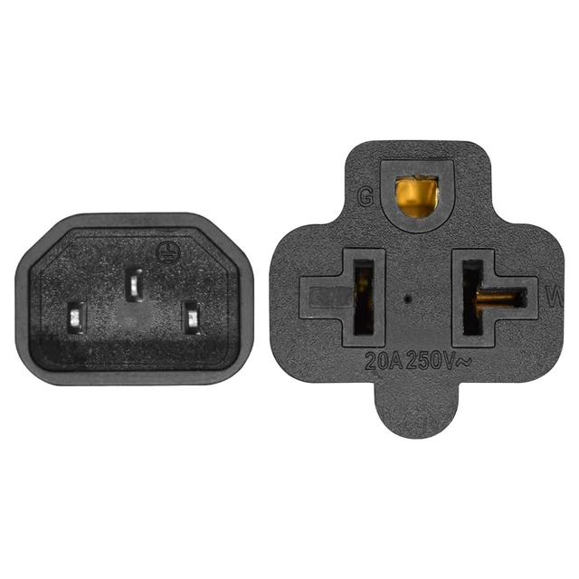 Alt view image 4 of 7 - IEC C14 to 5-15R & 5-20R Power Cord, 1FT/0.32M C14 Male to NEMA5-15R & 5-20R Female, Comb Power Converter Adapter,IEC 3Pole Plug to USA Female Nema 5-15/20R,10-15A 125-250V