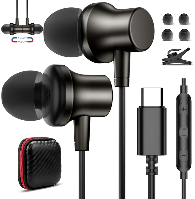 Main image of USB C Headphone Wired Ear Buds for Samsung S26 Ultra S25 A16 A17 A36 Z Flip Magnetic Type C Earphone for iPhone 18 Pro Max 17 16 15 16e 17e HD Mic in Ear Noise Isolation Earbuds for iPad A16 Pixel 10a