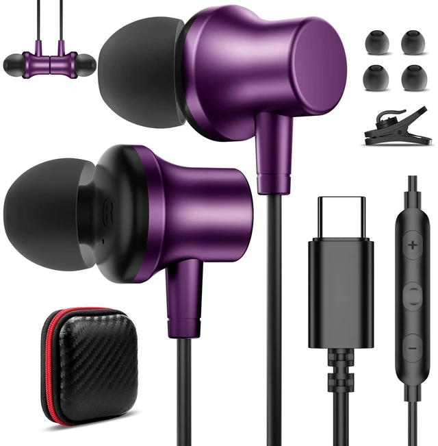 Main image of USB C Headphone Wired Ear Buds for Samsung S26 Ultra S25 A16 A17 A36 Z Flip Magnetic Type C Earphone for iPhone 18 Pro Max 17 16 15 16e 17e HD Mic in Ear Noise Isolation Earbuds for iPad A16 Pixel 10a