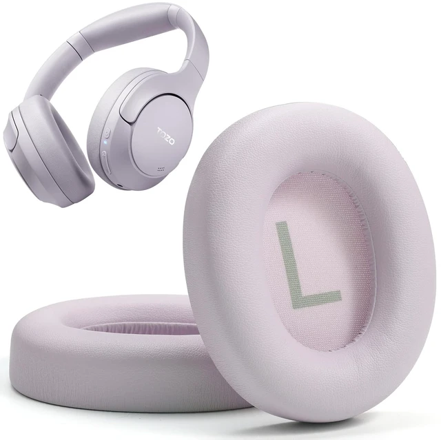 Main image of HT2 Replacement Earpads Cushion, Softer Protein Leather Ear Cover Waterproof for Comfortable Fit with Dustproof Mesh, Sound-Isolation Foam Purple