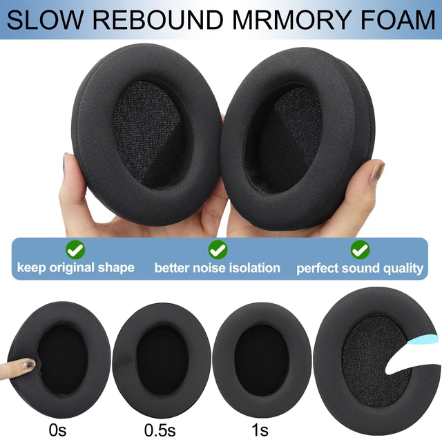 Alt view image 4 of 7 - Ear Pads Replacement Compatible for Philips SHP9500/SHP9500S Over-Ear Headphones, Earpads Ear Cushions for SHP9500/SHP9500S with Memory Foam and Noise Isolation (Mesh Black)