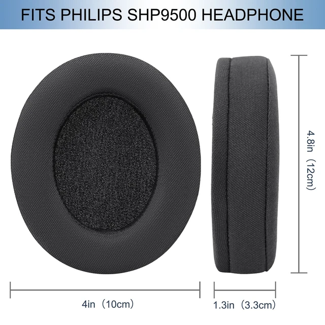 Alt view image 7 of 7 - Ear Pads Replacement Compatible for Philips SHP9500/SHP9500S Over-Ear Headphones, Earpads Ear Cushions for SHP9500/SHP9500S with Memory Foam and Noise Isolation (Mesh Black)