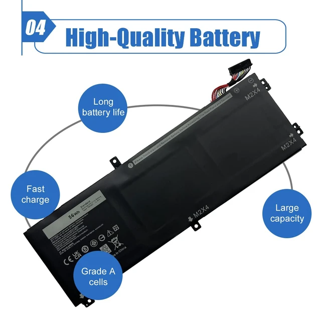 Alt view image 5 of 6 - H5H20 Laptop Battery RRCGW Replace for Dell Precision 5510 5520 M5520 5530 5540 XPS 15 9550 9560 9570 9590 Inspiron 7590 7591 Series Notebook 62MJV M7R96 5D91C 05D91C 11.4V 56Wh