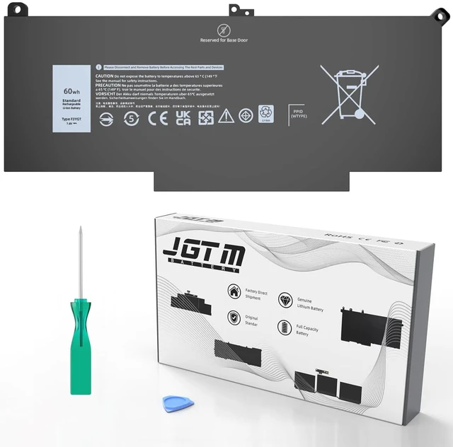 Main image of F3YGT Battery for Dell Latitude 7490 7480 7390 7380 7290 7280, Compatible with Latitude 14 13 12 Series Model 2X39G 453-BBCF 451-BBYE KG7VF DM3WC DM6WC Laptop Battery