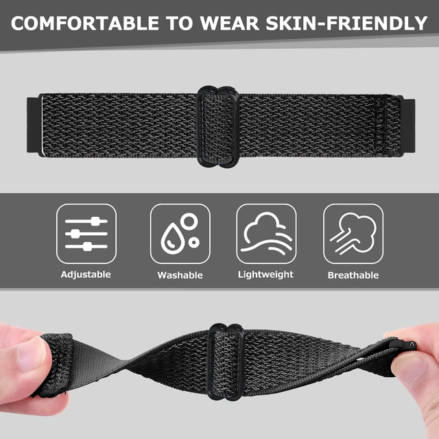 Alt view image 4 of 7 - 10 Pack Elastic Nylon Adjustable Wristband is Compatiable with Fitbit Versa/Versa 2/Versa Lite/Versa SE for Women Men,Soft Breathable Fabric Replacement Band for Fitbit Versa