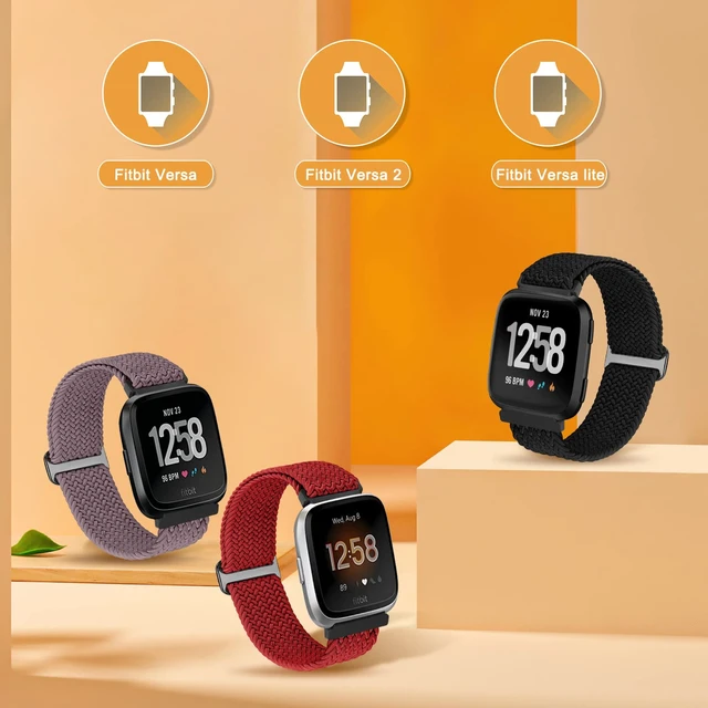 Alt view image 2 of 6 - 10 Pack Elastic Nylon Adjustable Wristband is Compatiable with Fitbit Versa/Versa 2/Versa Lite/Versa SE for Women Men,Soft Breathable Fabric Replacement Band for Fitbit Versa