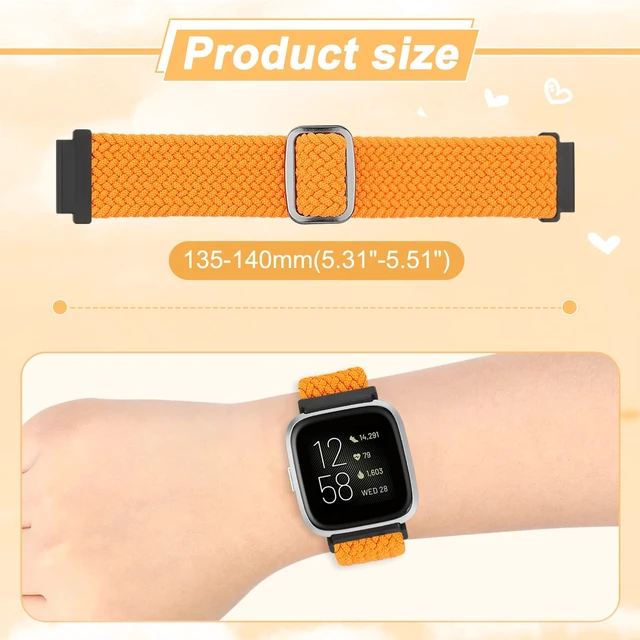 Alt view image 3 of 6 - 10 Pack Elastic Nylon Adjustable Wristband is Compatiable with Fitbit Versa/Versa 2/Versa Lite/Versa SE for Women Men,Soft Breathable Fabric Replacement Band for Fitbit Versa
