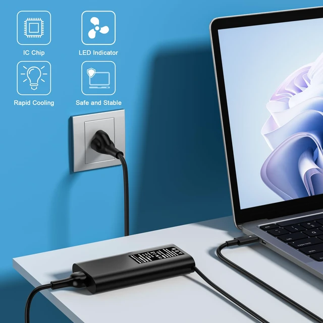 Alt view image 6 of 7 - 90W USB C Charger Compatible with Dell Latitude 3400,3500, 5289,5300 2in1,7400 2in1,7300, 7390 2in1, 7200 2in1,9410 2-in-19510,0TDK33 LA90PM170 DA90PM170 DA65NM170