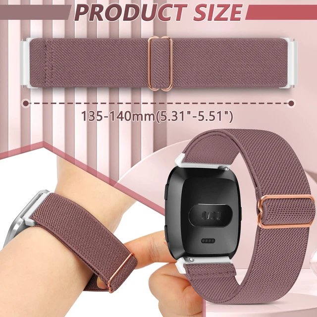 Alt view image 3 of 7 - 10 Pack Elastic Nylon Adjustable Wristband is Compatiable with Fitbit Versa/Versa 2/Versa Lite/Versa SE for Women Men,Soft Breathable Fabric Replacement Band for Fitbit Versa