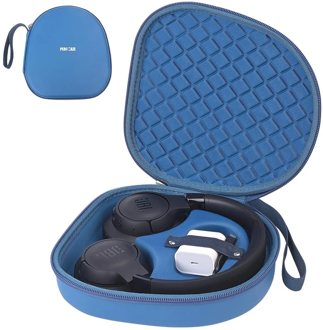 Main image of Headphone Case for Sony WH-CH720N/Soundcore Anker Q20i/JBL Tune 720BT 770NC Hard Case for Bmani, Portable Carrying Case for Over-Ear Headphone with Mesh Pocket, Handle Strap, Blue