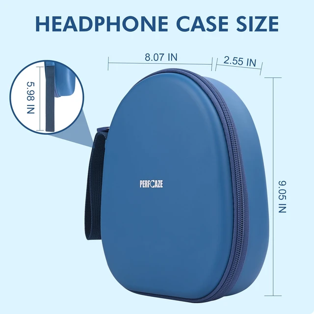 Alt view image 2 of 7 - Headphone Case for Sony WH-CH720N/Soundcore Anker Q20i/JBL Tune 720BT 770NC Hard Case for Bmani, Portable Carrying Case for Over-Ear Headphone with Mesh Pocket, Handle Strap, Blue