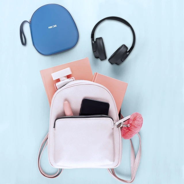Alt view image 7 of 7 - Headphone Case for Sony WH-CH720N/Soundcore Anker Q20i/JBL Tune 720BT 770NC Hard Case for Bmani, Portable Carrying Case for Over-Ear Headphone with Mesh Pocket, Handle Strap, Blue