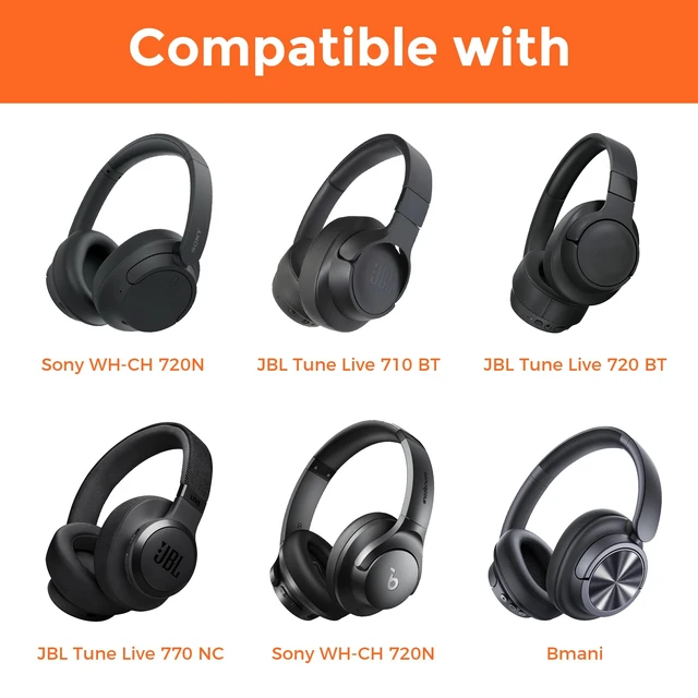 Alt view image 3 of 7 - Headphone Case for Sony WH-CH720N/Soundcore Anker Q20i/JBL Tune 720BT 770NC Hard Case for Bmani, Portable Carrying Case for Over-Ear Headphone with Mesh Pocket, Handle Strap, Blue