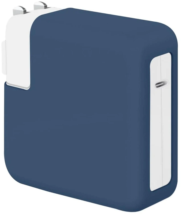 Main image of 70W Soft Silicone Charger Cover for MacBook Air 13 13.6 15 inch M5 M4 M3 M2 2022-2026, 70W Power Adapter Protective Case Sleeve Pro 14 M5 M4 M3 with 11/12/16-core CPU 2025-2023, Navy Blue