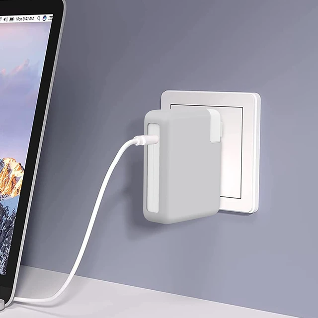 Alt view image 7 of 7 - 70W Soft Silicone Power Adapter Sleeve Case for 2022-2026 MacBook Air 13 13.6 15 inch M5 M4 M3 M2, (70W) Charger Protective Cover Pro 14 inch M5 M4 M3 with 11/12/16-core CPU 2025-2023, Gray