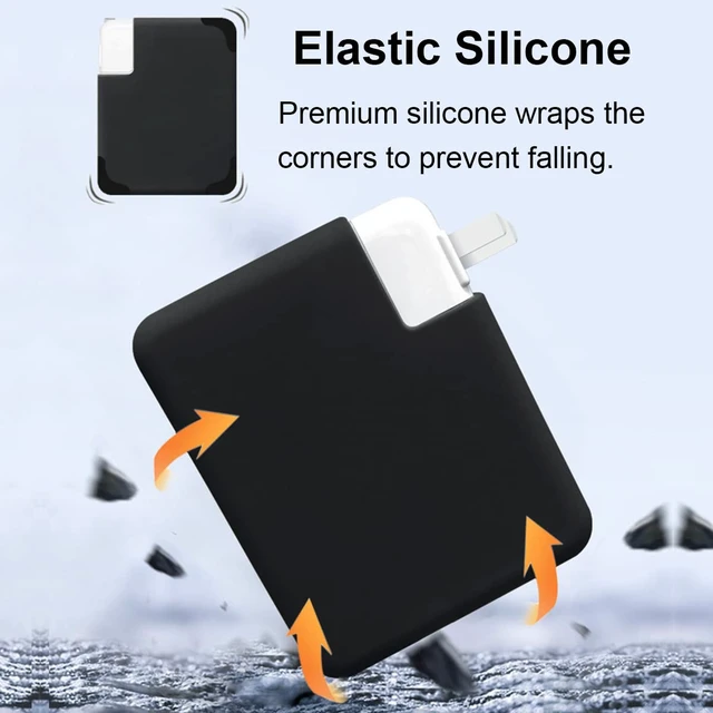 Alt view image 4 of 7 - 70W Soft Silicone Charger Protector Case Cover for MacBook Air 13 13.6 15 inch M5 M4 M3 M2 Chip 2022-2026, 70W Power Adapter Cover Pro 14 M5 M4 M3 with 11/12/16-core CPU 2025-2023, Black