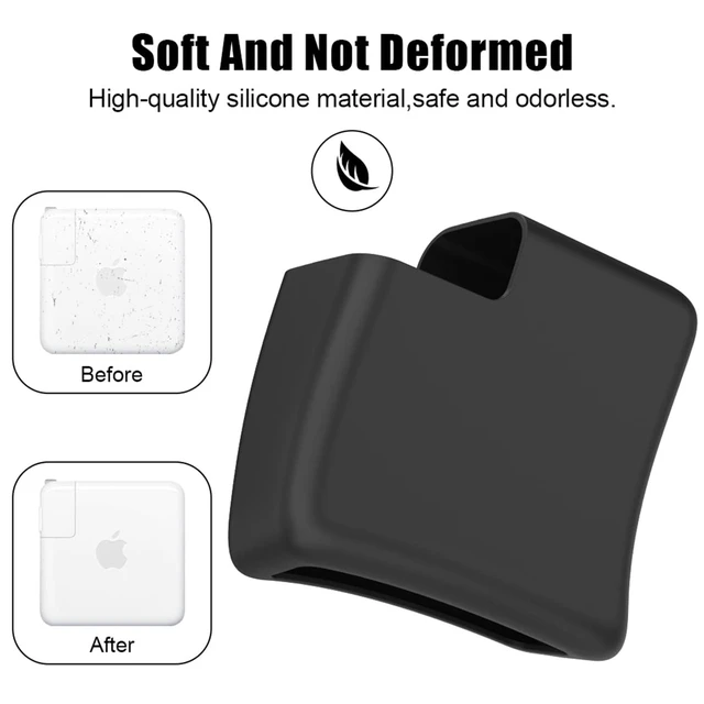 Alt view image 5 of 7 - 70W Soft Silicone Charger Protector Case Cover for MacBook Air 13 13.6 15 inch M5 M4 M3 M2 Chip 2022-2026, 70W Power Adapter Cover Pro 14 M5 M4 M3 with 11/12/16-core CPU 2025-2023, Black