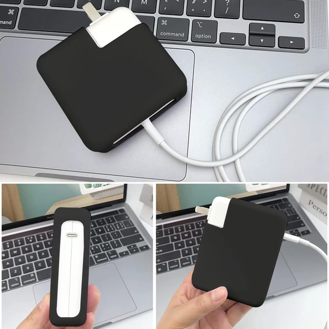 Alt view image 7 of 7 - 70W Soft Silicone Charger Protector Case Cover for MacBook Air 13 13.6 15 inch M5 M4 M3 M2 Chip 2022-2026, 70W Power Adapter Cover Pro 14 M5 M4 M3 with 11/12/16-core CPU 2025-2023, Black
