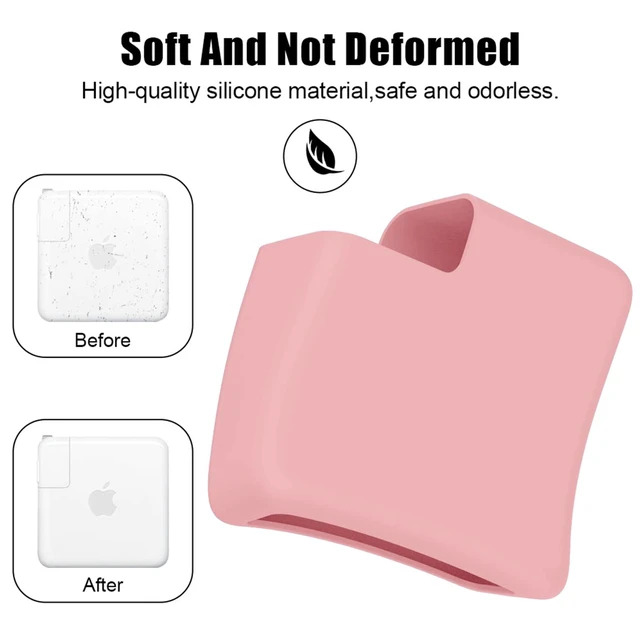 Alt view image 5 of 7 - Soft Silicone 70W Charger Protector Case Cover Sleeve for 2022-2026 MacBook Air 13 13.6 15 inch M5 M4 M3 M2 70W Power Adapter Cover Pro 14 M5 M4 M3 with 11/12/16-core CPU 2025-2023, Pink