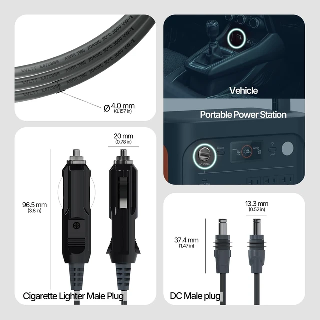 Alt view image 4 of 6 - Starlink Mini Cable with Waterproof Silicone Ring, Starlink Mini Cord Starlink Mini Power Cable Compatible with Outdoor Car to DC Accessories for Starlink Mini Car Adapter (16.4FT/5M)