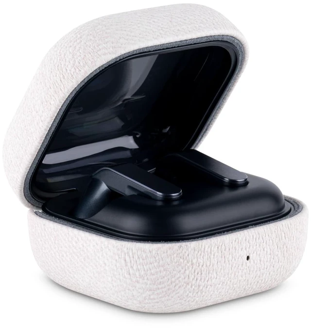 Main image of for Samsung Galaxy Buds4 Pro Case Cover - Samsung Buds 4 Case Premium Soft-Touch Vegan Leather, Fully-Wrapped Design, Supports Wireless Charging, Fabric-Effect Texture - White