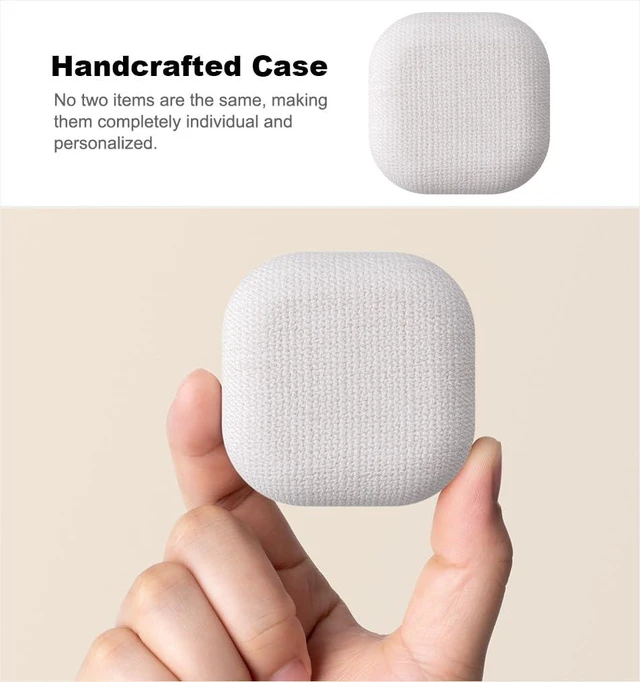 Alt view image 4 of 6 - for Samsung Galaxy Buds4 Pro Case Cover - Samsung Buds 4 Case Premium Soft-Touch Vegan Leather, Fully-Wrapped Design, Supports Wireless Charging, Fabric-Effect Texture - White