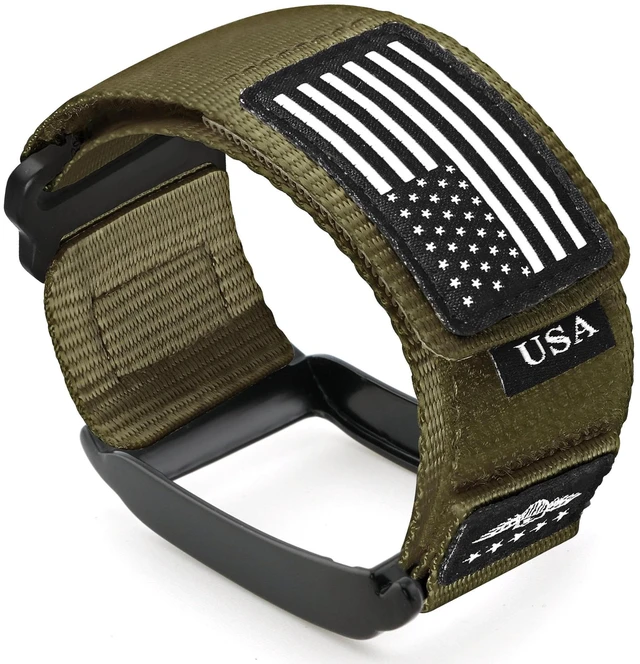 Main image of Rugged Nylon Sport Wristband with Alloy Bumper Compatible with Whoop 4.0, Sport Strap with Stars-Stripes Flag for Whoop 4.0 Band