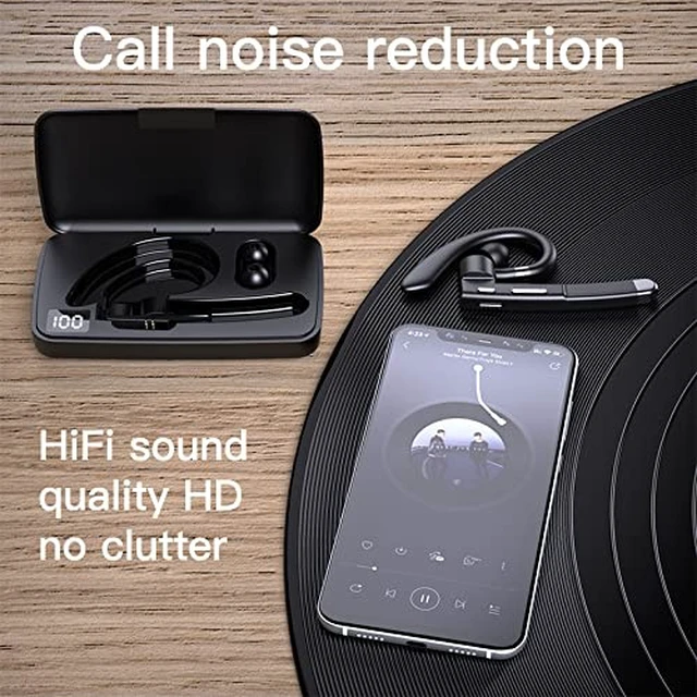 Alt view image 4 of 7 - YYK-520 Bluetooth Earphones with 500 Hours Standby time, LED Charging case, 270 Degree Rotating Microphone Suitable for Business/Office/Driving, Compatible with Android/iPhone