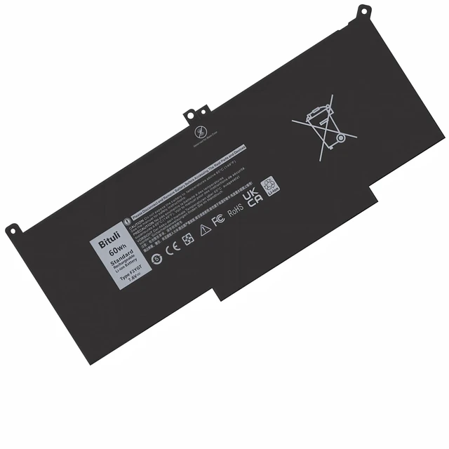 Alt view image 7 of 7 - F3YGT 2X39G 60WH Laptop Battery for Dell Latitude 12 7000 7280 7290 13 7000 7380 7390 P29S002 14 7000 7480 7490 E7280 E7480 E7490 E7290 E7380