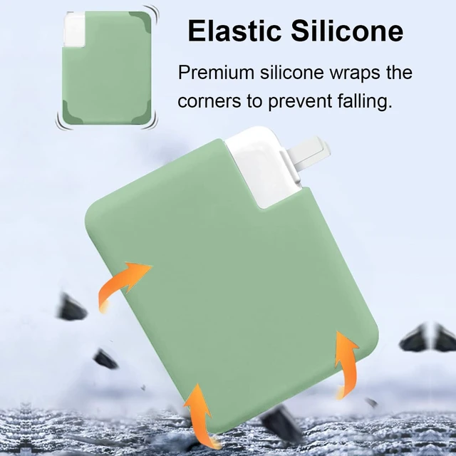Alt view image 4 of 7 - 70W Power Adapter Cover for MacBook Air 13 13.6 15 inch M5 M4 M3 M2 2022-2026, 70W Soft Silicone Charger Protective Case Sleeve for MacBook Pro 14 M5 M4 M3 with 11/12/16-core CPU, Green