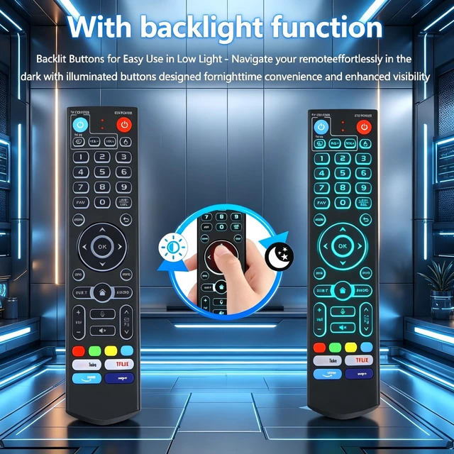 Alt view image 3 of 7 - New Backlight V5 Pro Voice Remote Control,Replacement Voice Remote for vSeeBox V1/V2,V5/V1/V2/V3 Pro,V3 Plus,V1 Max/Elite/Max,Intelligent Bluetooth Voice Remote