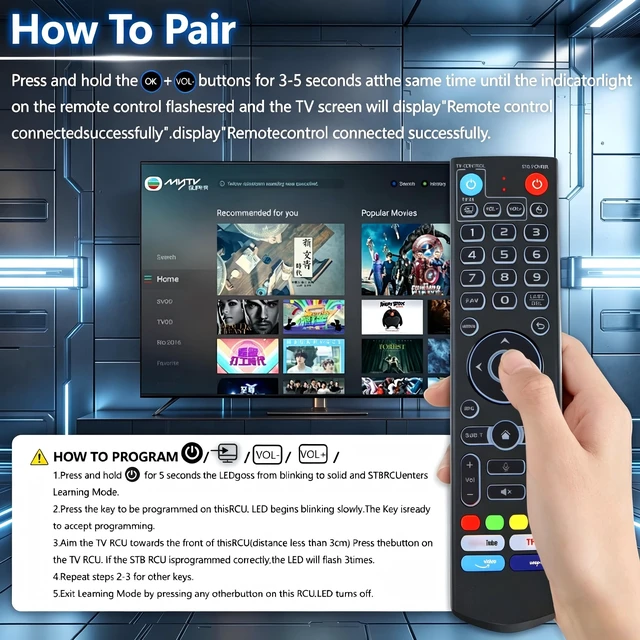Alt view image 4 of 7 - New Backlight V5 Pro Voice Remote Control,Replacement Voice Remote for vSeeBox V1/V2,V5/V1/V2/V3 Pro,V3 Plus,V1 Max/Elite/Max,Intelligent Bluetooth Voice Remote